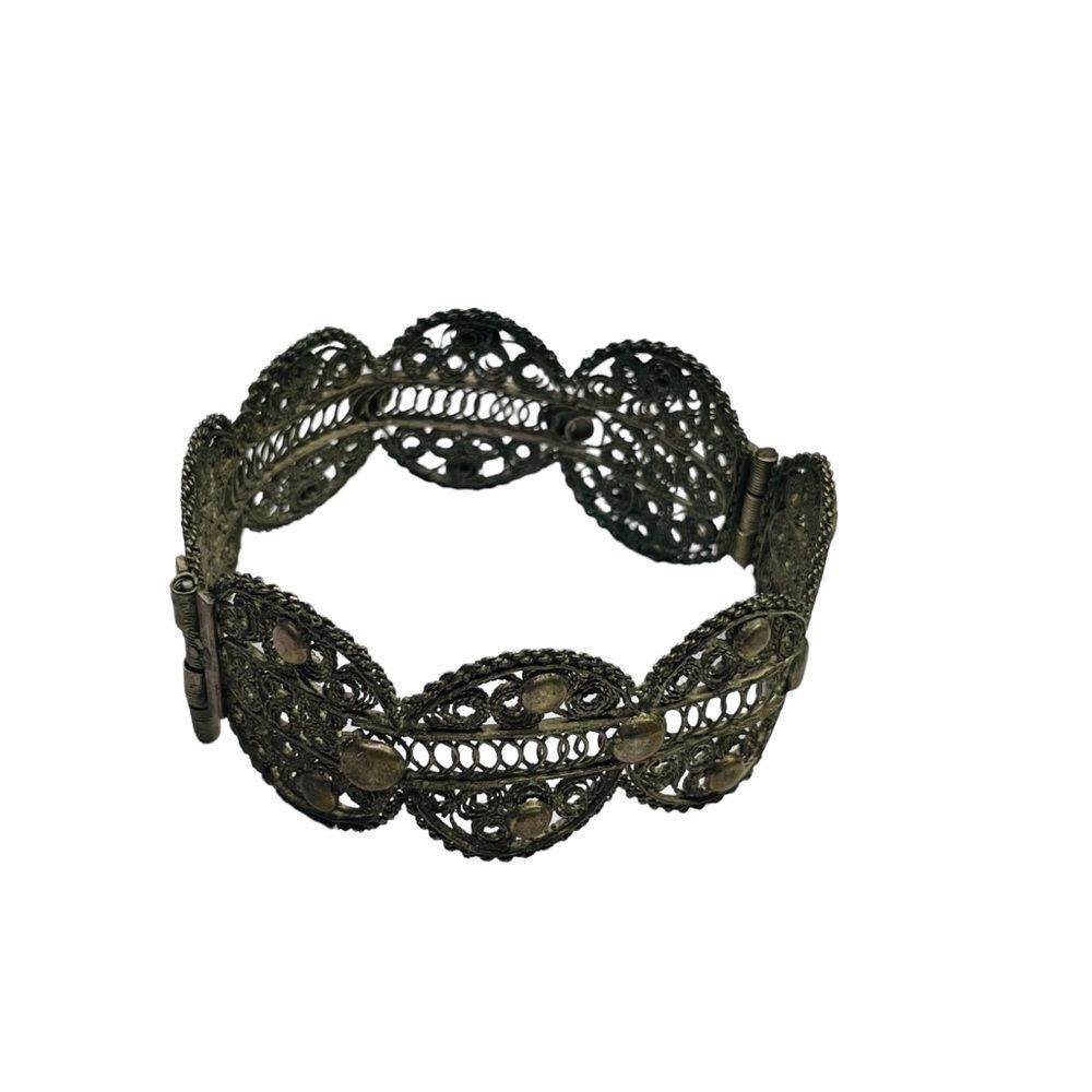 Antique Handmade Silver Filagree Bracelet